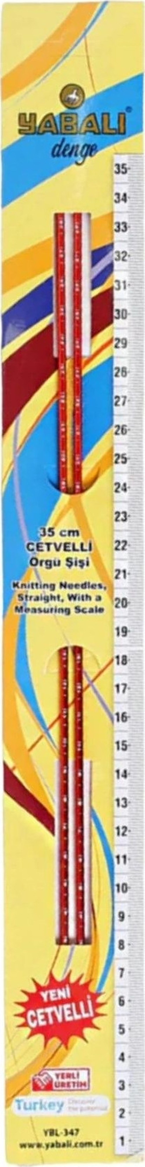 Örgü Şiş Cetvelli 4,5 Numara 35 Cm