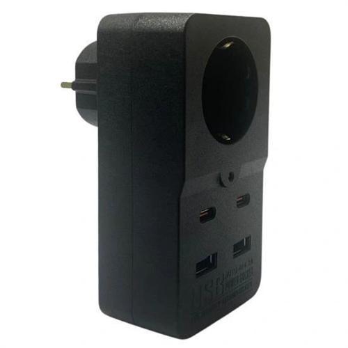 Leyloş Isıya Dayanıklı Termal Akım Korumalı 1 Priz Girişli 2 Usb Girişli 2 Type-c Girişli Pirz