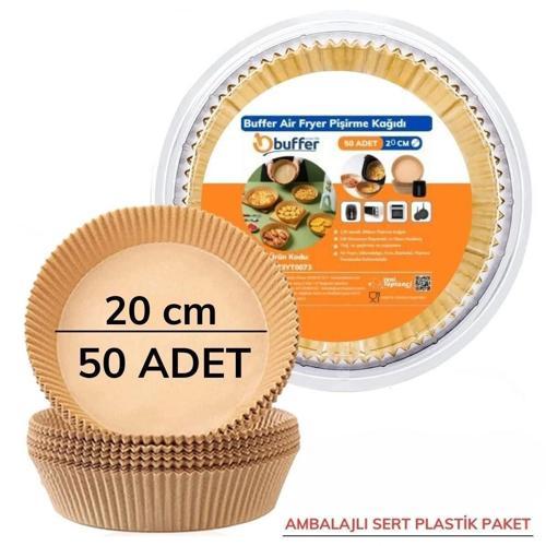 Leyloş 50 Adet 20 Cm Air Fryer Pişirme Kağıdı Tek Kullanımlık Yağ Geçirmez Yuvarlak Tabak Model Pvc