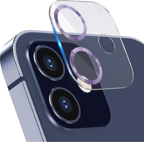 Iphone 12 3d Pro Uyumlu Kamera Koruyucu Lila