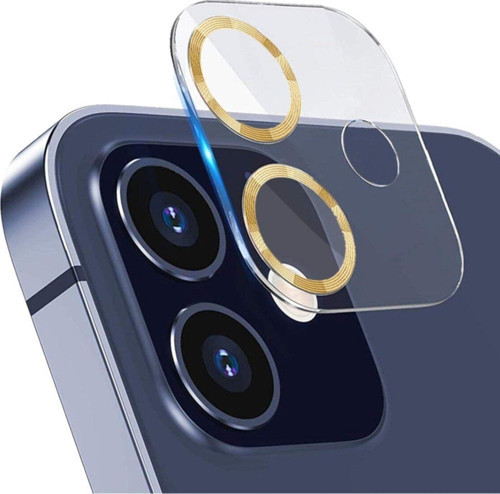 Iphone 12 3d Pro Kamera Koruyucu Gold