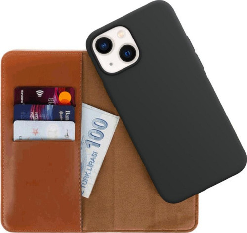Luxury Iphone 11 Kahverengi Cüzdan Kılıf