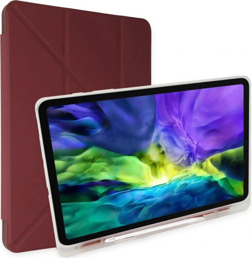 iPad 10.2 (8.nesil) Kılıf Kalemlikli Mars Tablet Kılıfı - Mor-(5796)