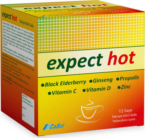 Expect Hot Kara Mürver & Propolis 12 Saşe - C Vitamini ve Çinko İlaveli (Sıcak İçim)