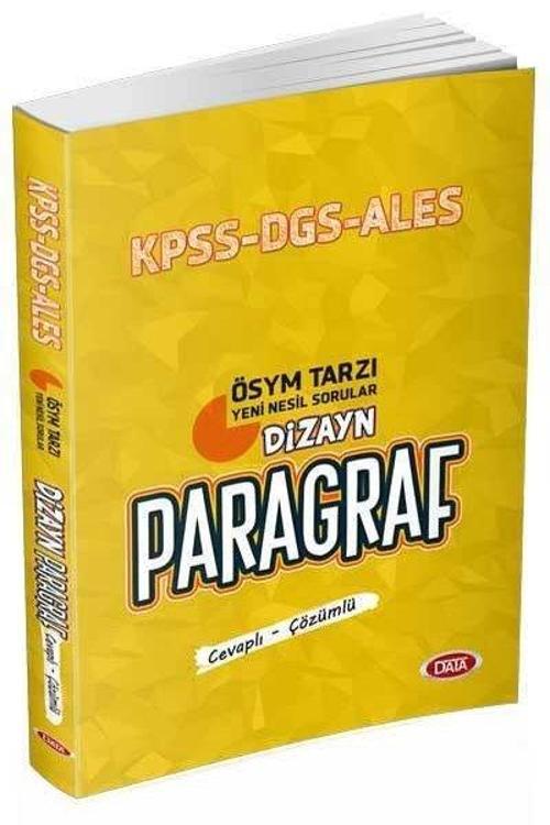 Data KPSS ALES DGS Dizayn Yeni Nesil Sorularla Paragraf Soru Bankası Cevaplı Çözümlü
