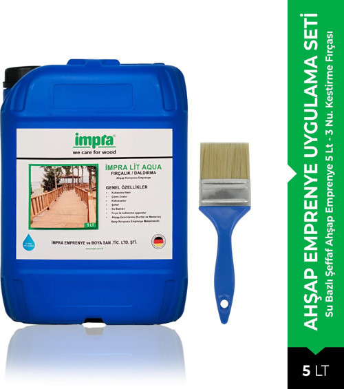 İmpra İmpralit Aqua Şeffaf Ahşap Emprenye Fırça Uygulama Seti 2 Parça
