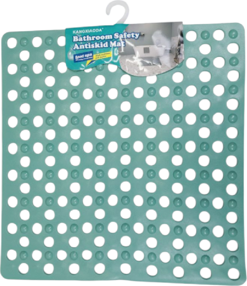 Kare Ayak Temizleme Matı Kabartma Silikon Kaydırmaz Taban Duşakabin ve Banyo Matı (Yeşil)(50x50)