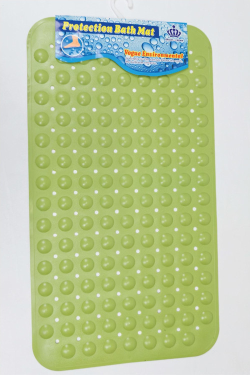 Dikdörtgen Delikli Kabartma Silikon Kaydırmaz Taban Duşakabin ve Banyo Matı (Yeşil)(66x36)