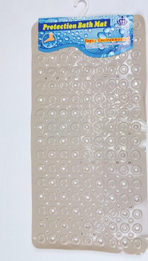 Dikdörtgen Kabartma Silikon Kaydırmaz Taban Duşakabin ve Banyo Matı (Bej)(65x35)