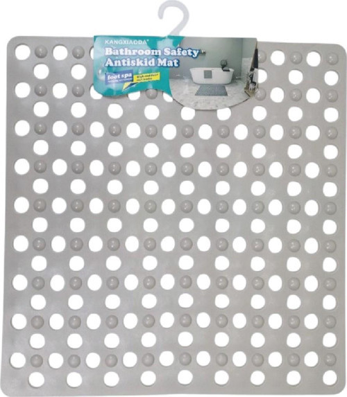 Kare Kabartma Silikon Kaydırmaz Taban Duşakabin ve Banyo Matı (Bej)(51x53)