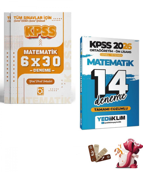 2026 KPSS Lise Ortaöğretim Ön Lisans Matematik Deneme Seti Yediiklim ve Bigelio Yayıncılık