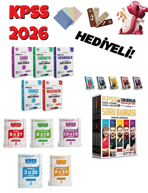 Pegem 2026 KPSS Genel Yetenek Genel Kültür Harika Soru Bankası ve Deneme Seti 15 Kitap Bigelio + Peg