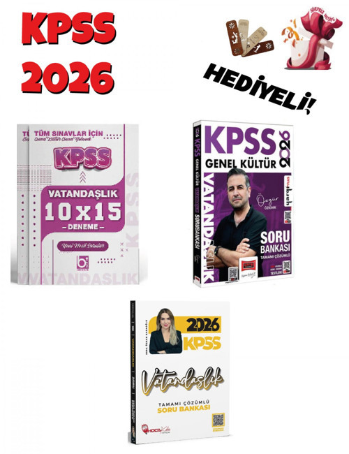 Yargı 2026 KPSS Genel Kültür Vatandaşlık Soru Bankası ve Deneme Muhteşem Set 3 Kitap Bigelio + Hoca