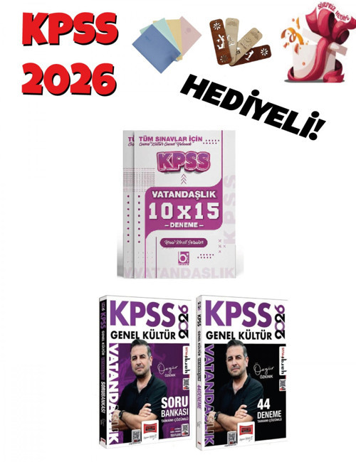 Yargı 2026 KPSS Vatandaşlık Soru Bankası + 44 + 10 Deneme 3 lü Set Bigelio ve Yargı Yayınları