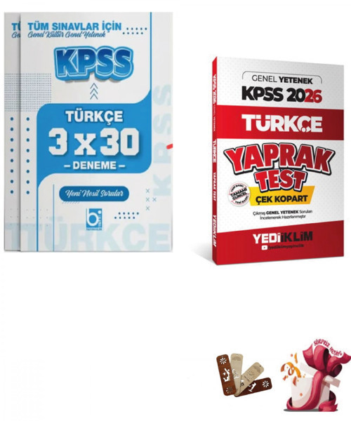 Yediiklim 2026 KPSS Genel Yetenek Türkçe Çek Kopart Yaprak Test ve Deneme Seti Yediiklim ve Bigelio