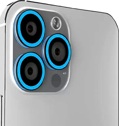 Iphone 13 Pro/13 Pro Max Fosforlu Mavi Kamera Koruyucu