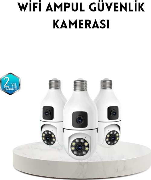 Ampul Tipi WiFi Kamera 2MP Lensli Full HD Görüntü ve Akıllı Hareket Algılama