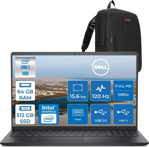 Nb Pro 15 Intel Core 3 100U 64GB 512GB SSD Intel Graphics 15.6" Fhd 120hz Windows 11 Home Taşınabilir Bilgisayarr PV15250RPLU004PH21 + Zettaçanta