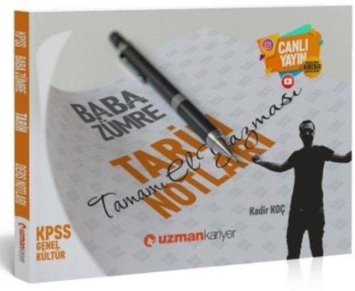 Uzman Kariyer 2020 KPSS Baba Zümre Tarih Notları