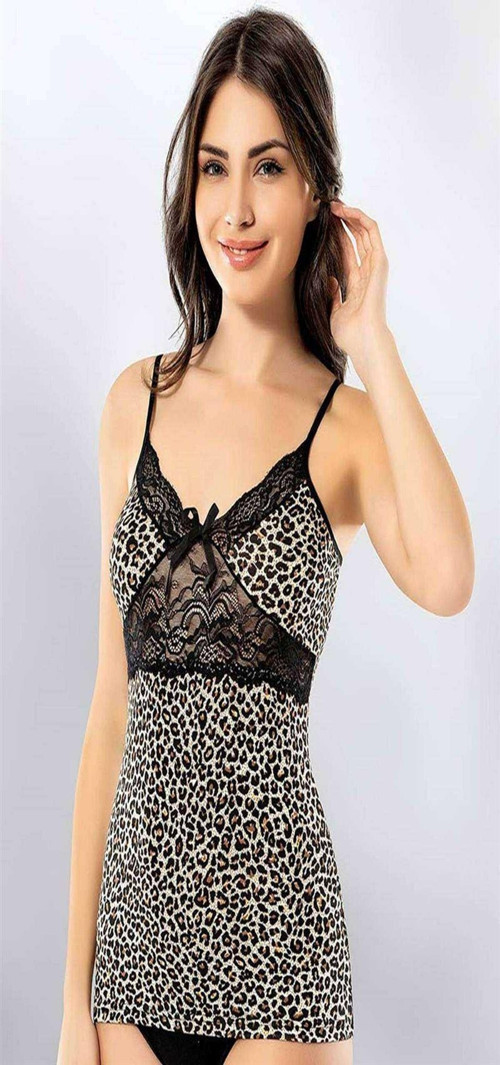 Kota Kadın Leopar Desenli İp Askılı Atlet 6352