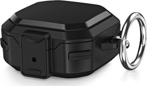 Samsung Galaxy Buds Pro Kılıf Darbeye Dayanıklı Sert Koruyucu + Askılık Siyah