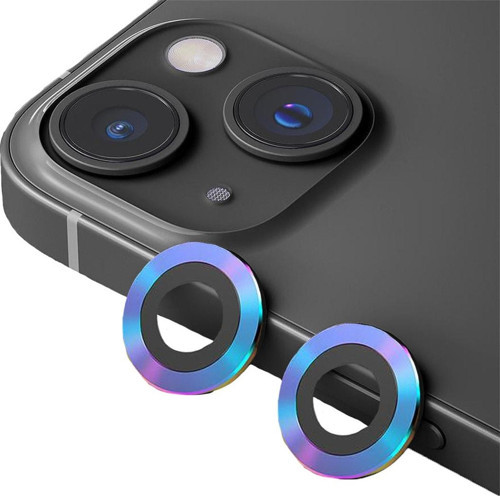 Metal Ring Iphone 13/13 Mini Gökkuşağı Kamera Koruyucu