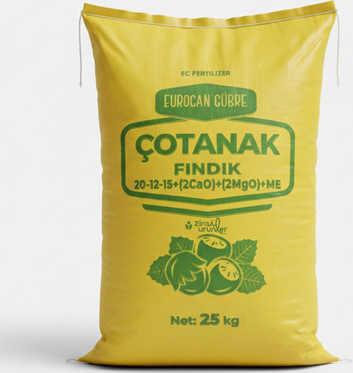 Eurocan Çotanak Fındık 20-12-15+(2CaO)+(2MGO)+ME 25kg Fertil NPK Granül Gübre