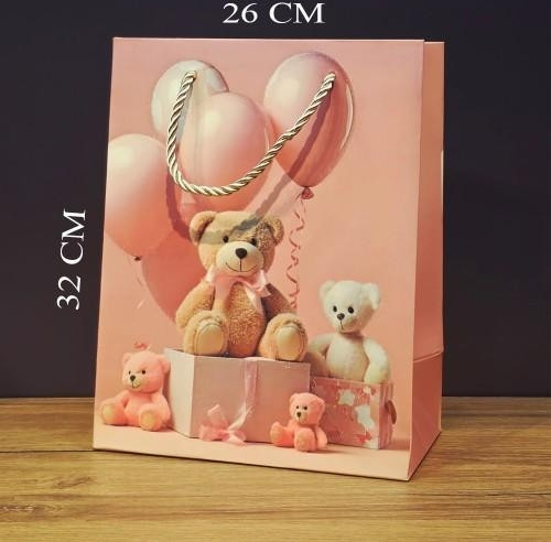 Evimdeyok Büyük Boy Sevimli Ayıcıklar Tasarımlı Hediyelik Çanta