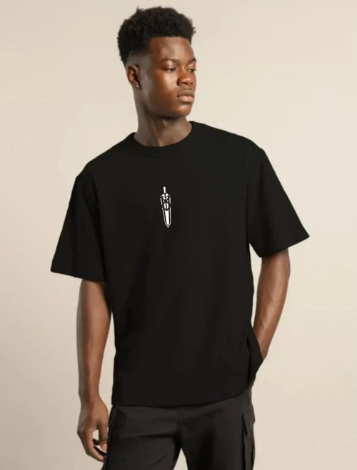 Unisex Bisiklet Yaka Baskılı Oversize TShirt