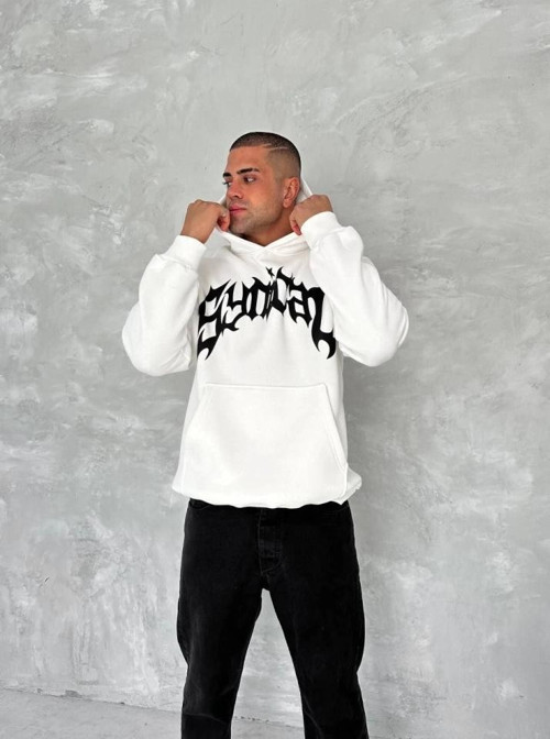 Unisex Üç İplik Kapşonlu Baskılı SweatShirt