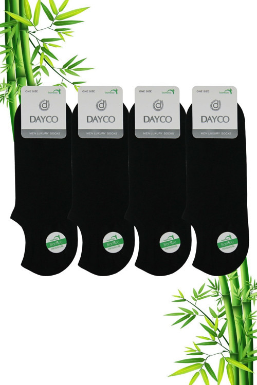 Bambu Erkek Sneakers Görünmez Spor Siyah Çorap