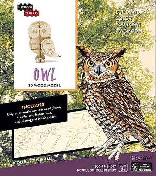 IncrediBuilds-Owl 3D Wood Model