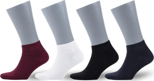 Premium Dikişsiz Unisex Bambu Patik Çorap 4Lü Asorti Paket