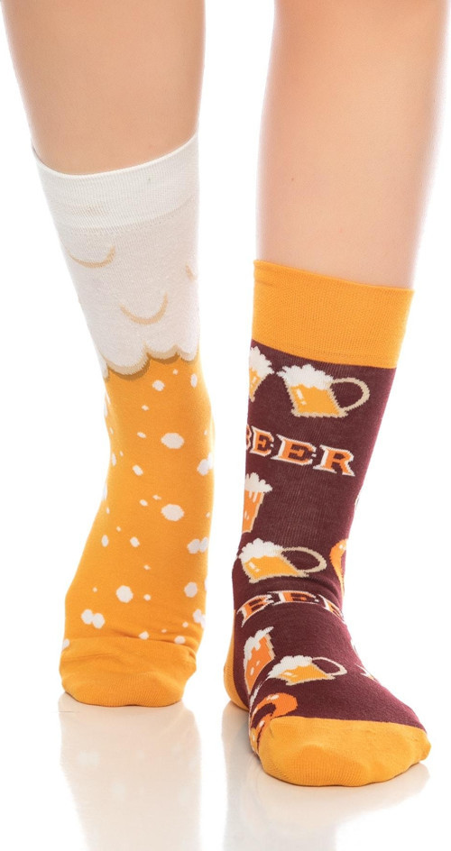 Premium Dikişsiz Unisex Bira Desenli Renkli Soket Çorap