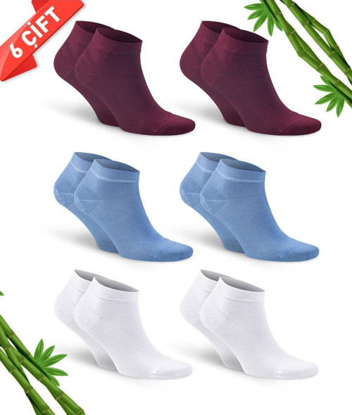 Premium Dikişsiz Erkek Bambu Patik Çorap 6Lı Asorti Set