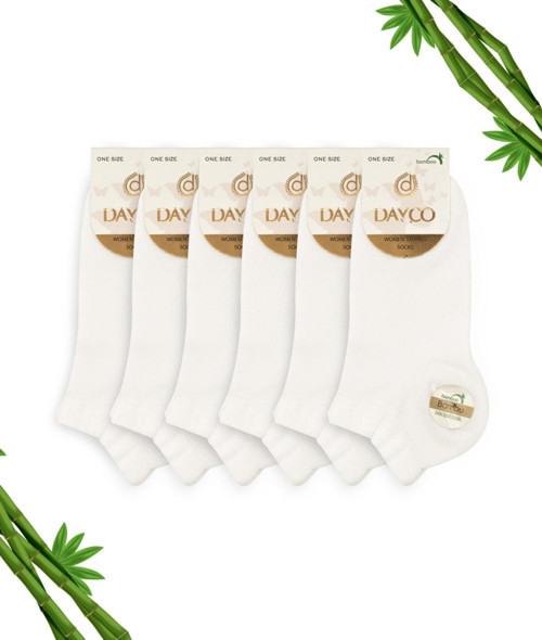 Premium Dikişsiz Kadın Bambu Patik Çorap 6Lı Beyaz Set