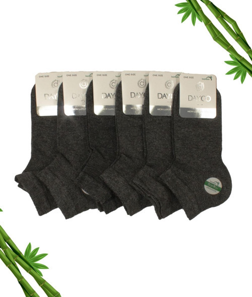Premium Dikişsiz Erkek Bambu Patik Çorap 6Lı Antrasit Set