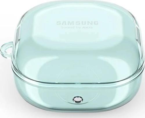 Samsung Galaxy Buds 2 Kılıf Askı Aparatlı Transparan Silikon Mavi