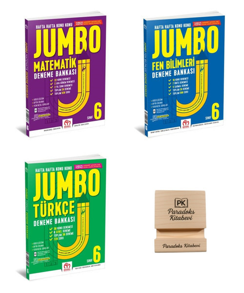 Model Eğitim 6. Sınıf JUMBO Matematik Fen Bilimleri ve Türkçe Deneme Bankası 3lü Set+ Telefon Standı