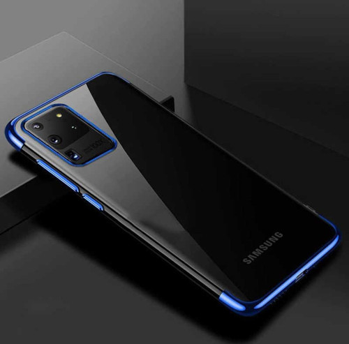 Galaxy S20 Ultra Köşeleri Renkli Kamera Korumalı Şeffaf Kılıf