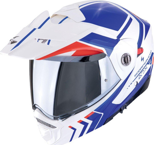 ADX-2 Lewis Adv Motosiklet Kaskı Beyaz Mavi Kırmızı