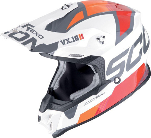 VX-16 Evo Air Analog Off-Road Kaskı Beyaz Oranj
