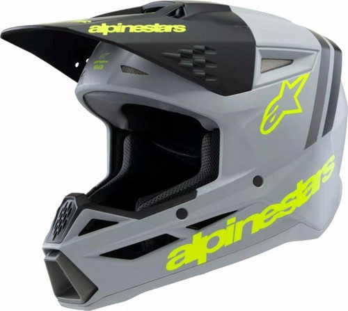 SM3 Youth Radium Off-Road Çocuk Genç Motosiklet Kaskı Gri Siyah Sarı