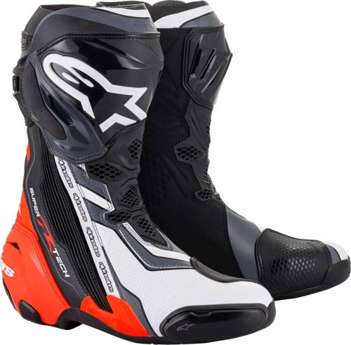 Supertech R Korumalı Spor Motosiklet Botu Siyah Kırmızı Beyaz