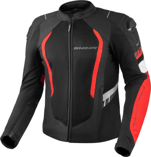 Mesh Pro 2.0 Korumalı Motosiklet Montu Siyah Beyaz Kırmızı