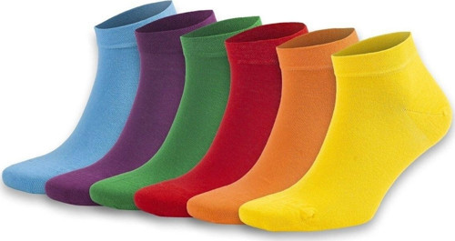 Premium Dikişsiz Unisex Renkli Patik Çorap 6Lı Asorti