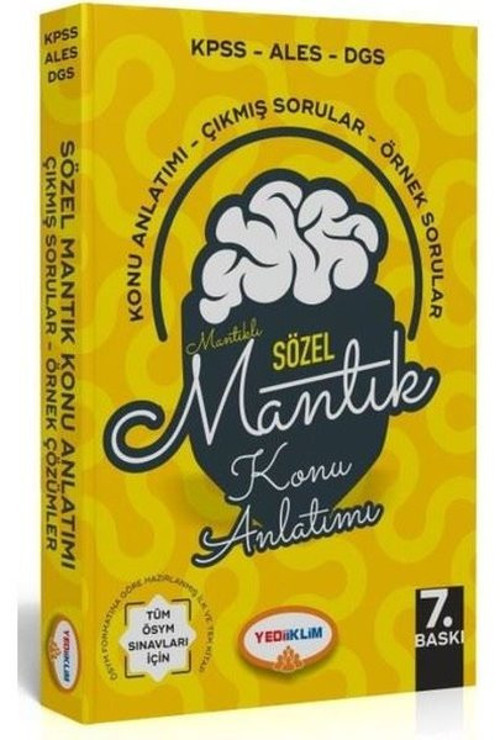 KPSS ALES Dgs Sözel Mantık Konu Anlatımı Yediiklim Yayınları