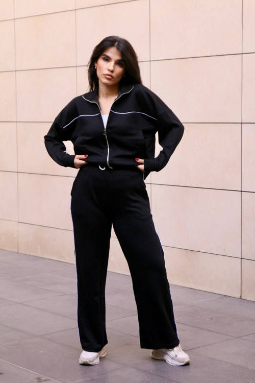 Ara Biyeli Kaliteli Modal Siyah Eşofman Takımı