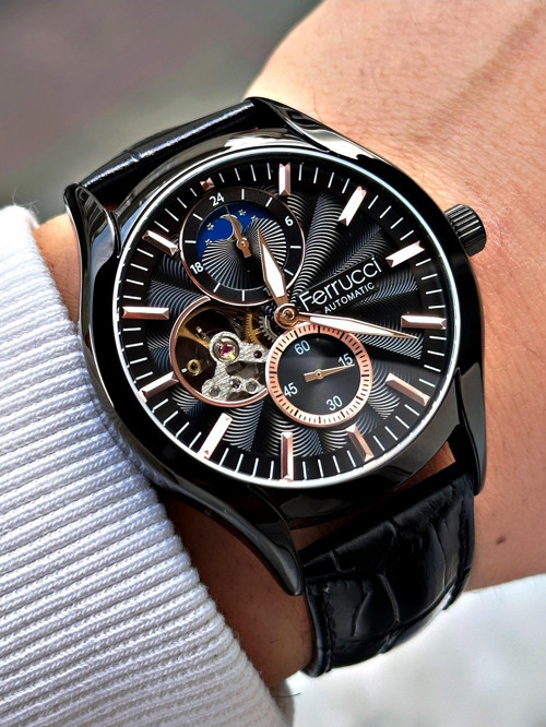 Özel Tasarım Tam Otomatik Su Geçirmez Deri Kordon Erkek Kol Saati