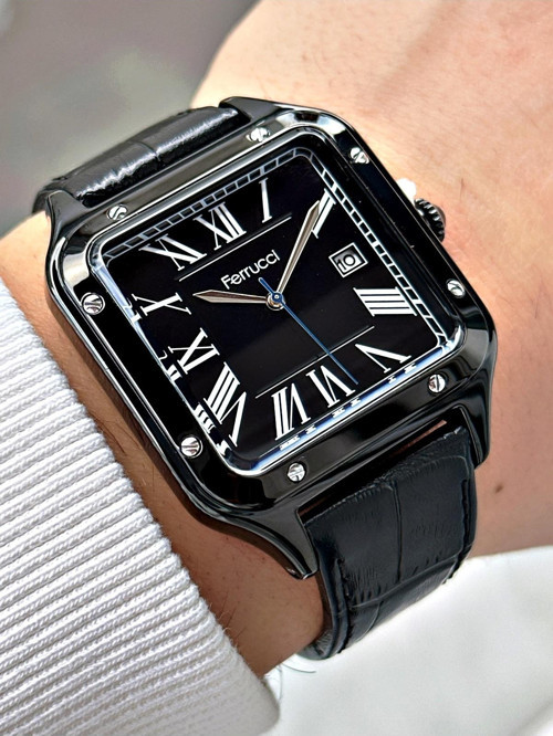 Özel Tasarım Takvimli 3 Atm Su Geçirmez Deri Kordon Erkek Kol Saati